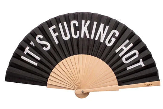 Eventail " IT'S FUCKING HOT " Noir