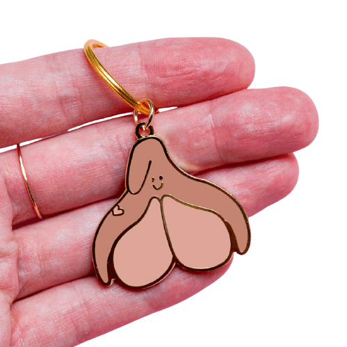 Porte-clés  Happy clitoris brun | klit.