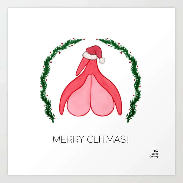 Carte de voeux " Merry clitmas" clitoris